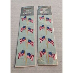 Mrs. Grossman's American Flag Stickers 2 Packages - 48 Stickers Vintage 1999 NOS